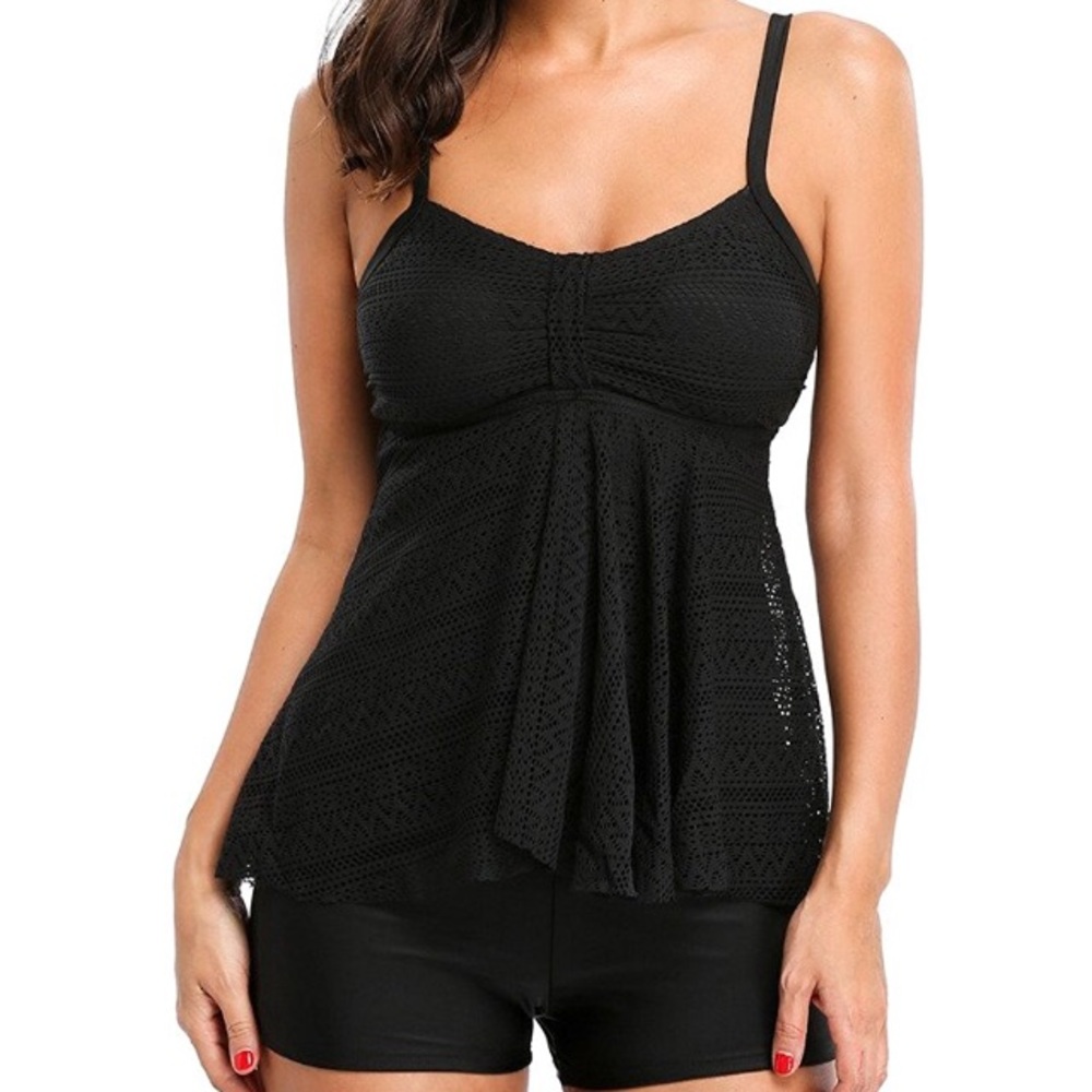 Women’s Two Piece Halter Push Up Tankini. Size L